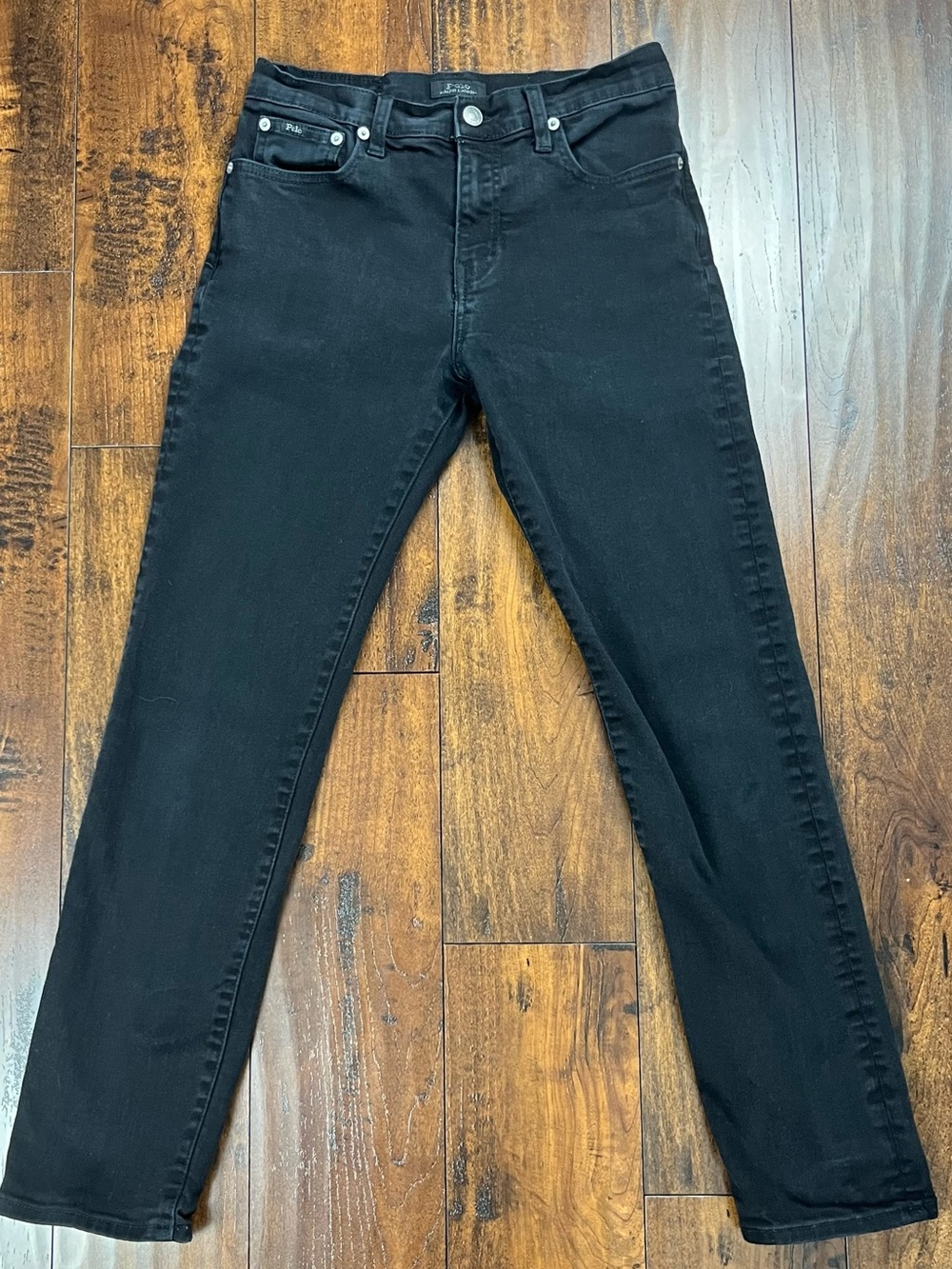 Polo Ralph Lauren THE SULLIVAN SLIM Denim Jeans Black Wash Youth Boys Size 16.